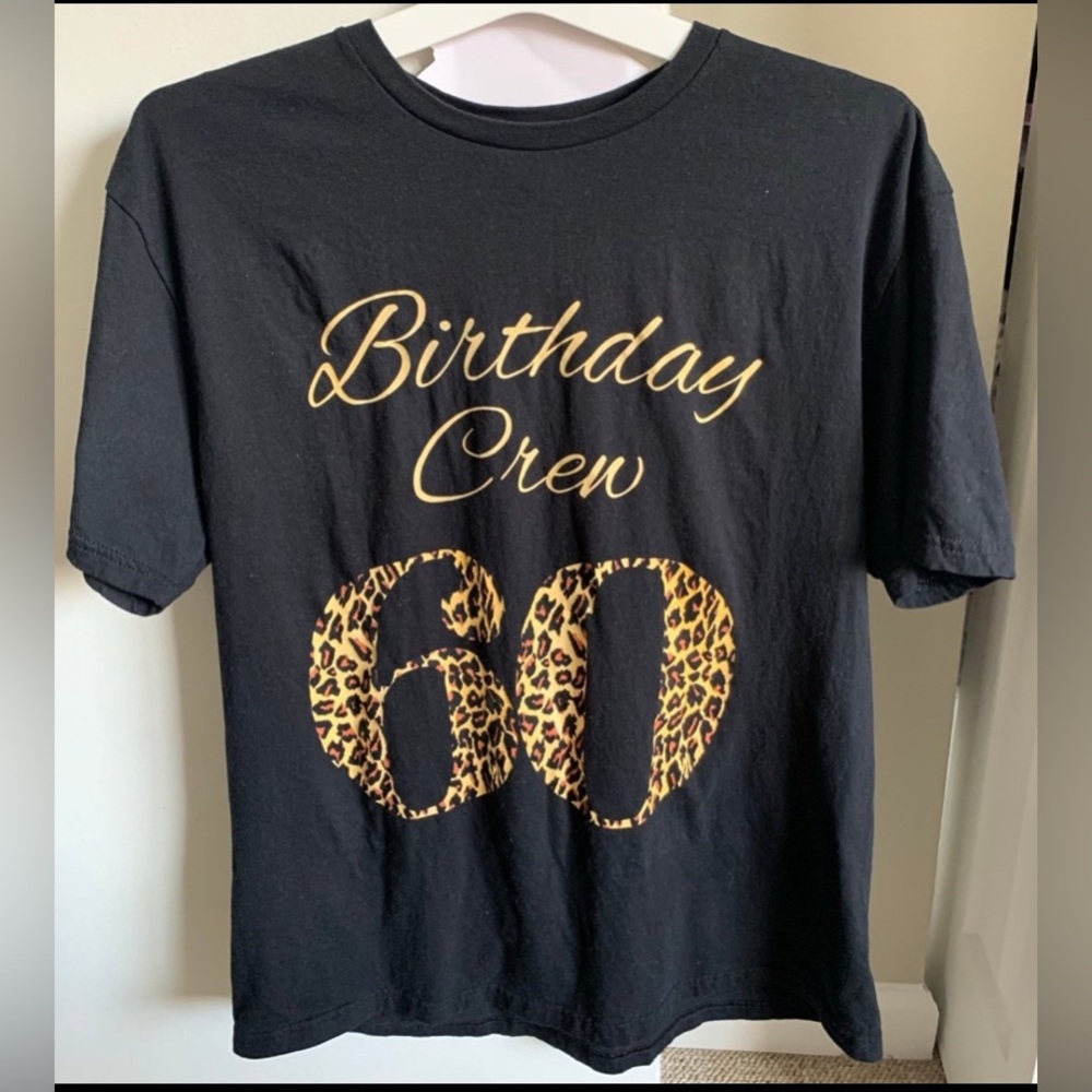 Gildan Softstyle Birthday Crew 60 Graphic Black Cotton Women’s T-Shirt L